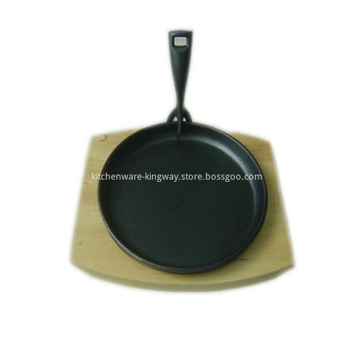 Round Preseasoned Cast Iron Sizzling Skillet Pan